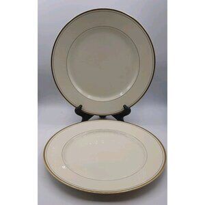 Vtg Fitz and Floyd Palais Dinner Plate Gold Trim Set of 2 Made in Japan 1970s